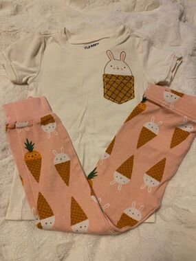 NWOT Cute Bunny Ice Cream Cone Old Navy PJ’s Girls 4T Pink and Cream